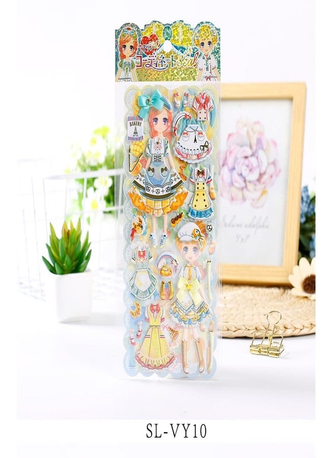 NVF مجموعة ملصقات ثلاثية الأبعاد لدمى تلبيس الأطفال - ملصقات أزياء أميرات لطيفة مع ملابس وإكسسوارات ودمى مناسبة لسجل القصاصات والمذكرات والمشاريع المدرسية والأعمال اليدوية - Image 5